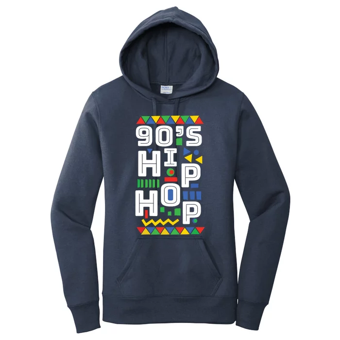 90s Hip Hop Vibes Retro Pattern Women's Pullover Hoodie