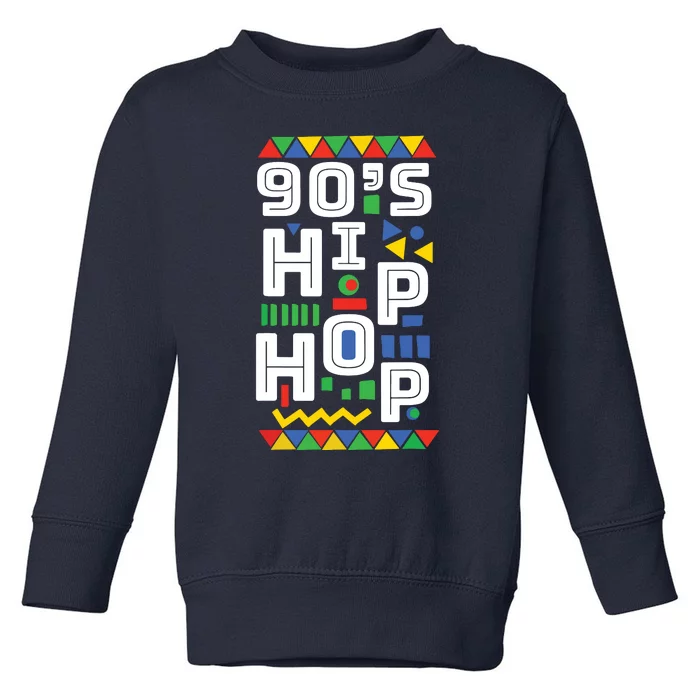 90s Hip Hop Vibes Retro Pattern Toddler Sweatshirt