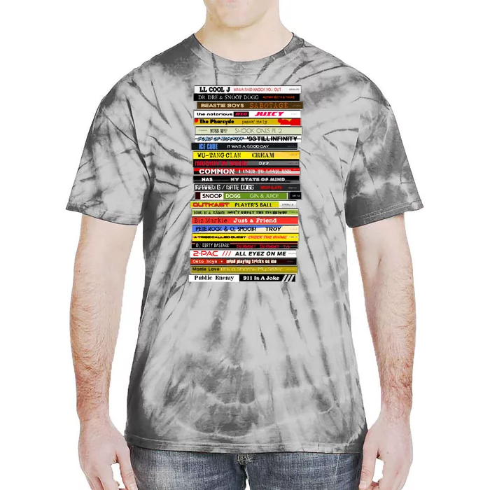 90s Hip Hop Cd Stack Tie-Dye T-Shirt