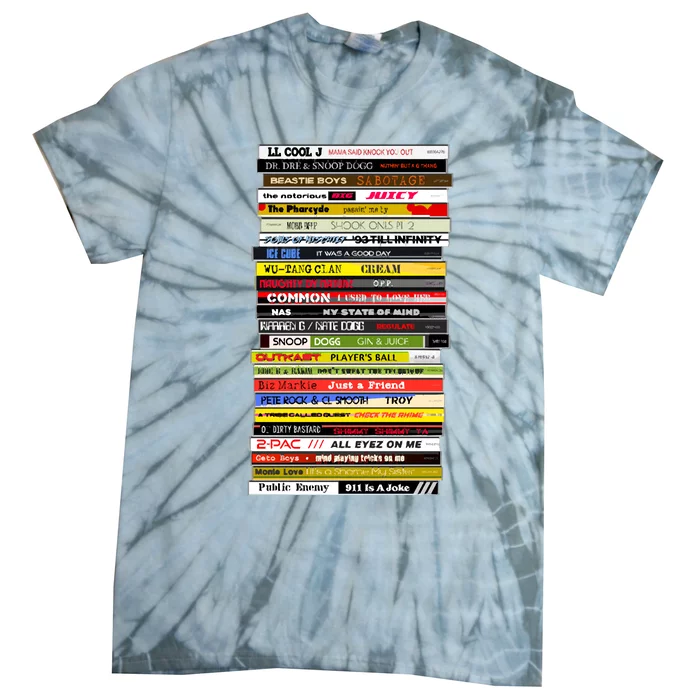 90s Hip Hop Cd Stack Tie-Dye T-Shirt