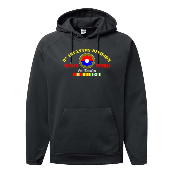 9th Infantry Division Vietnam Veteran Old Reliables Veteran Performance Fleece Hoodie