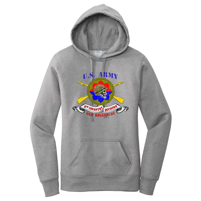 9th Infantry Division 9th Id Veteran Old Reliables Vintage Women's Pullover Hoodie