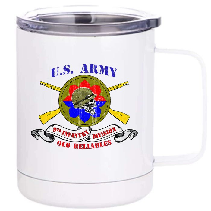 9th Infantry Division 9th Id Veteran Old Reliables Vintage Front & Back 12oz Stainless Steel Tumbler Cup