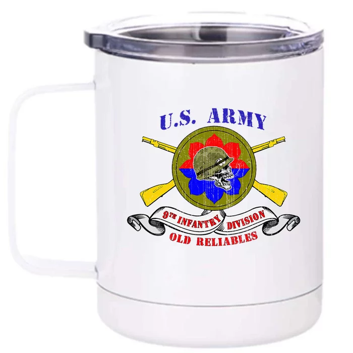 9th Infantry Division 9th Id Veteran Old Reliables Vintage Front & Back 12oz Stainless Steel Tumbler Cup