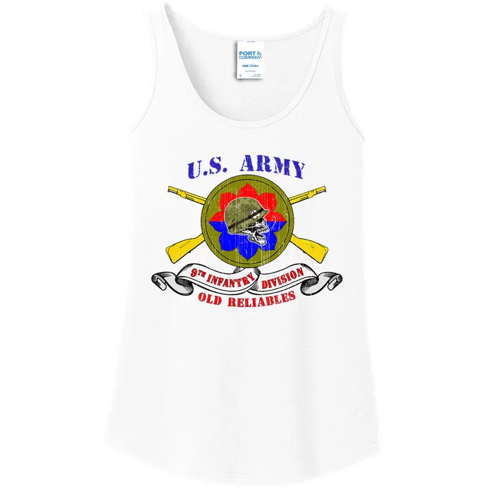 9th Infantry Division 9th Id Veteran Old Reliables Vintage Ladies Essential Tank