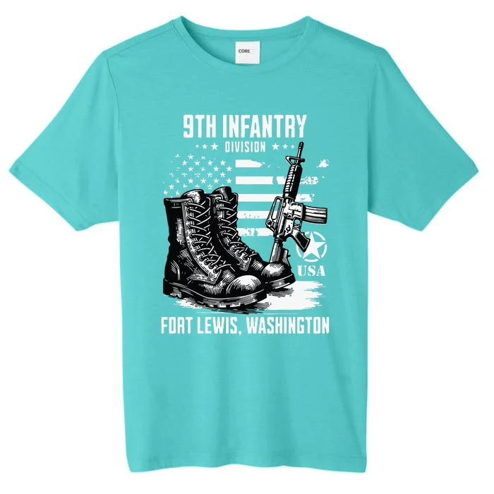 9th Infantry Division Fort Lewis Washington Military Veteran Long Sleeve ChromaSoft Performance T-Shirt