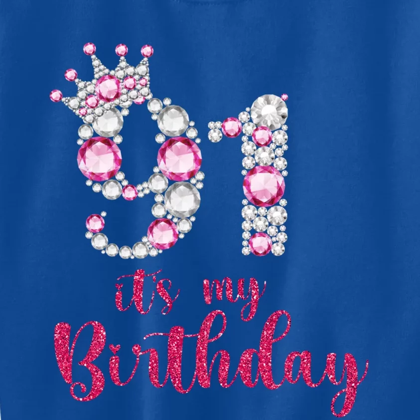 91 ItS My Birthday 91st Birthday 91 Years Old Bday Gift Kids Sweatshirt