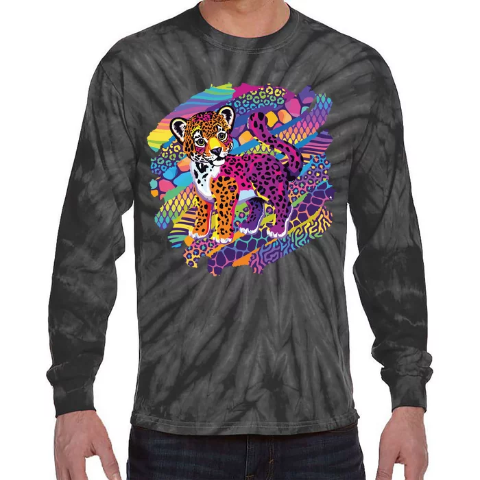 90s Inspired Tiger Tie-Dye Long Sleeve Shirt