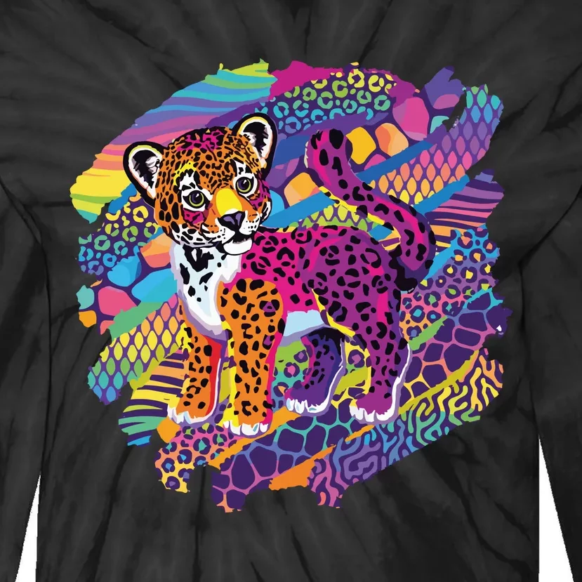 90s Inspired Tiger Tie-Dye Long Sleeve Shirt