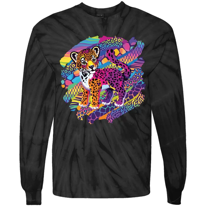 90s Inspired Tiger Tie-Dye Long Sleeve Shirt