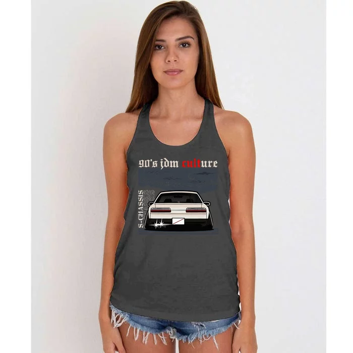 90s Jdm Culture S13 Car Women's Knotted Racerback Tank