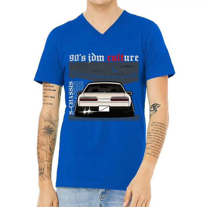 90s Jdm Culture S13 Car V-Neck T-Shirt