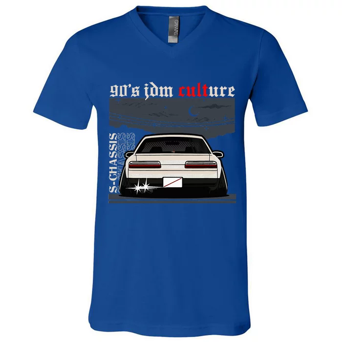 90s Jdm Culture S13 Car V-Neck T-Shirt