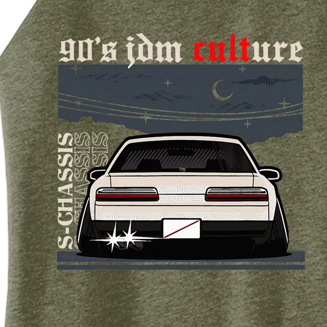 90s Jdm Culture S13 Car Women’s Perfect Tri Rocker Tank