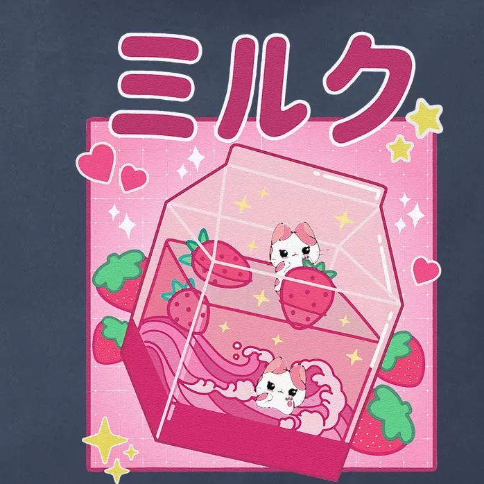 90s Kawaii Strawberry Milk Cute Women Japanese Anime Zip Tote Bag