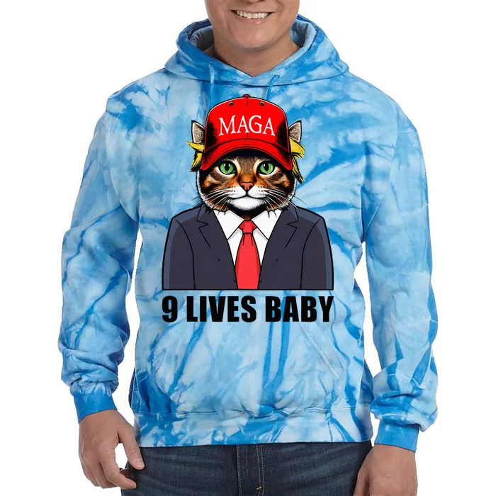 9 Lives Baby Trump 2024 Tie Dye Hoodie