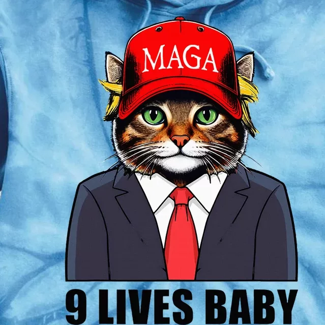 9 Lives Baby Trump 2024 Tie Dye Hoodie