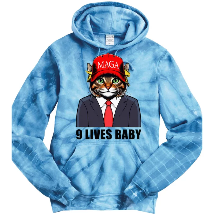 9 Lives Baby Trump 2024 Tie Dye Hoodie