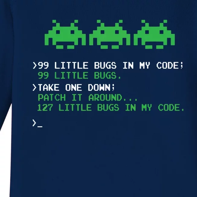 99 Little Bugs In The Code Software Engineer Programmer Baby Long Sleeve Bodysuit