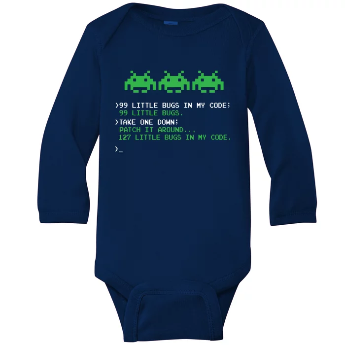 99 Little Bugs In The Code Software Engineer Programmer Baby Long Sleeve Bodysuit