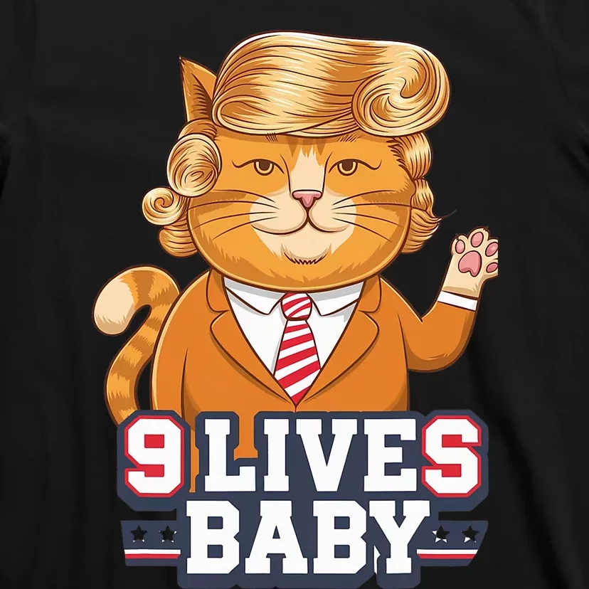 9 Lives Baby Trump Cat Funny Political Humor Design T-Shirt