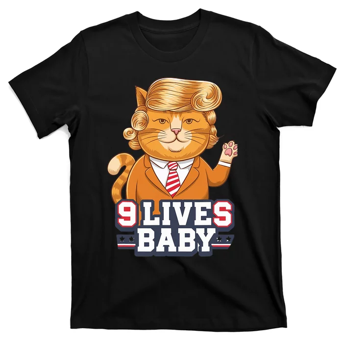 9 Lives Baby Trump Cat Funny Political Humor Design T-Shirt