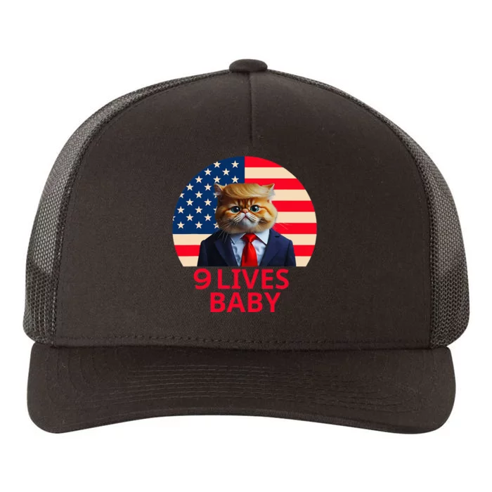 9 Lives Baby Trump Cute Cat 9 Lives Baby Yupoong Adult 5-Panel Trucker Hat