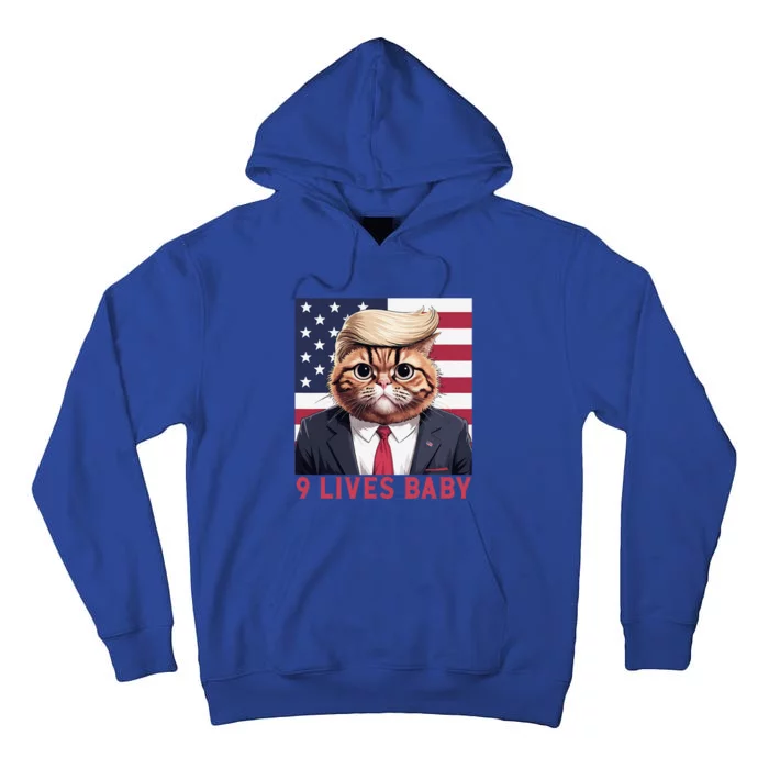 9 Lives Baby Funny Cat Trump Nine Lives Cat In Suite Tall Hoodie