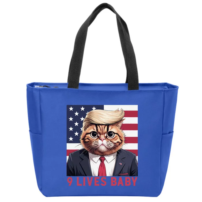 9 Lives Baby Funny Cat Trump Nine Lives Cat In Suite Zip Tote Bag