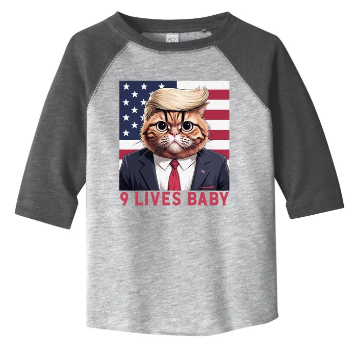 9 Lives Baby Funny Cat Trump Nine Lives Cat In Suite Toddler Fine Jersey T-Shirt