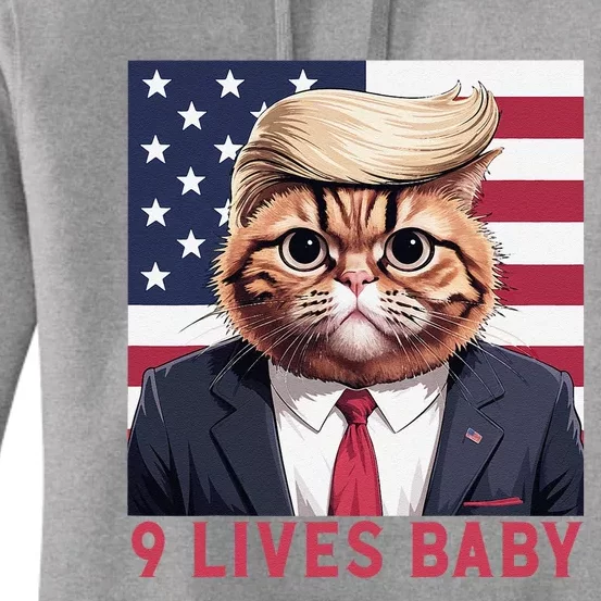 9 Lives Baby Funny Cat Trump Nine Lives Cat In Suite Women's Pullover Hoodie