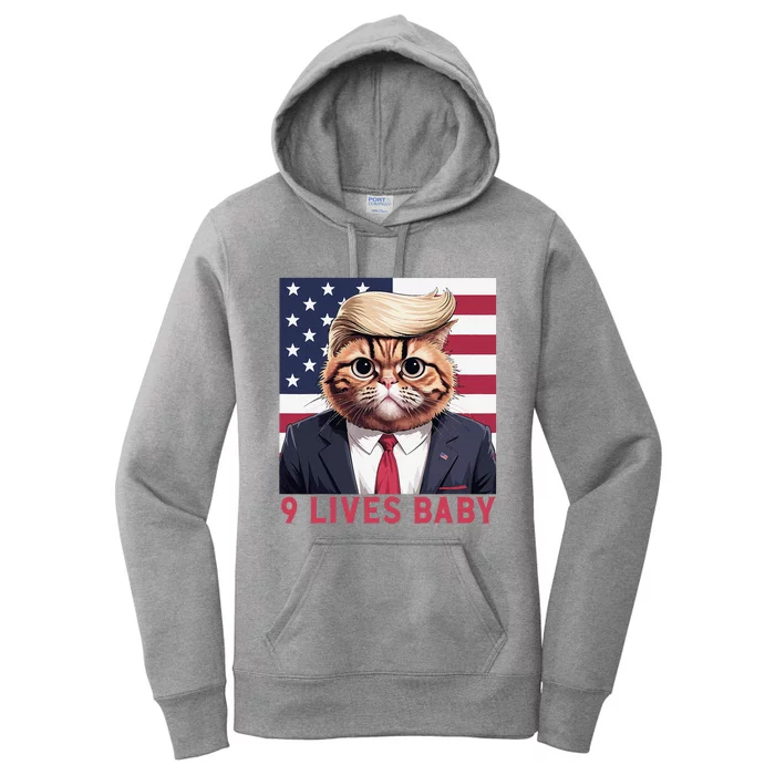 9 Lives Baby Funny Cat Trump Nine Lives Cat In Suite Women's Pullover Hoodie