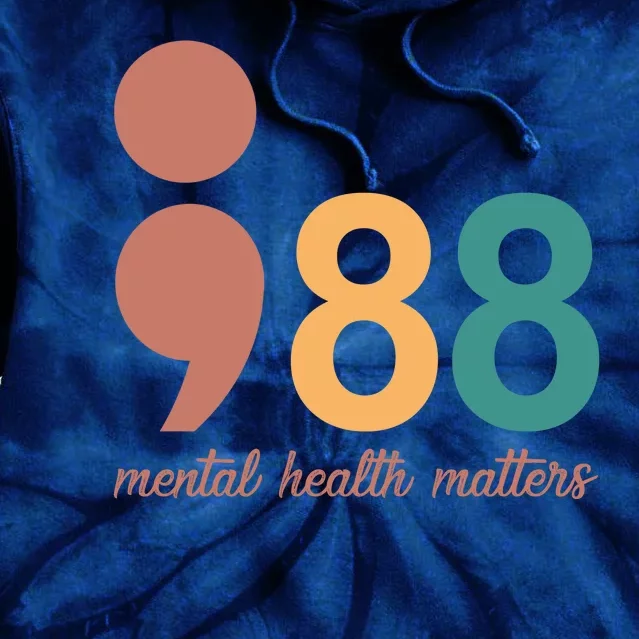 988 Mental Health Matters Retro Tie Dye Hoodie