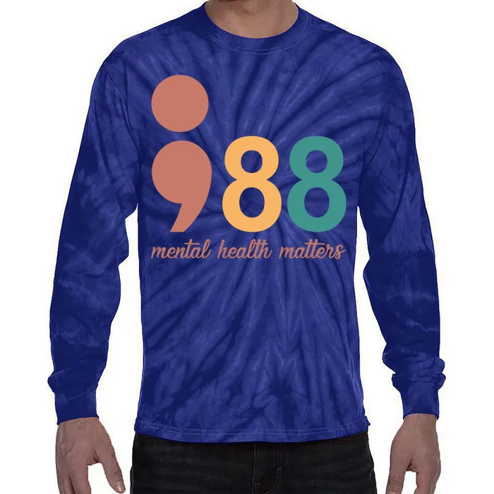 988 Mental Health Matters Retro Tie-Dye Long Sleeve Shirt