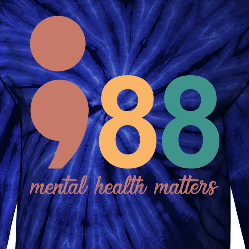 988 Mental Health Matters Retro Tie-Dye Long Sleeve Shirt