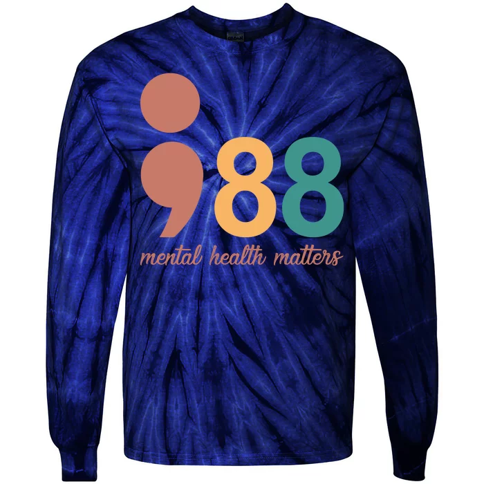 988 Mental Health Matters Retro Tie-Dye Long Sleeve Shirt