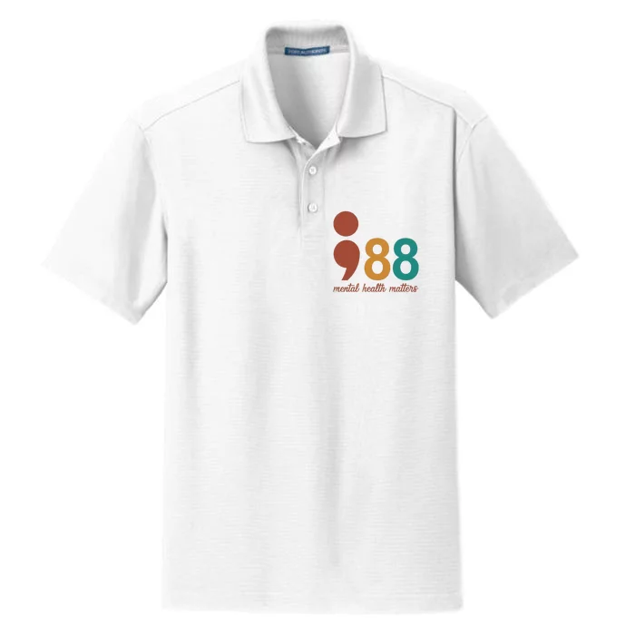 988 Mental Health Matters Retro Dry Zone Grid Performance Polo