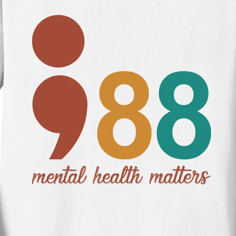 988 Mental Health Matters Retro Kids Long Sleeve Shirt