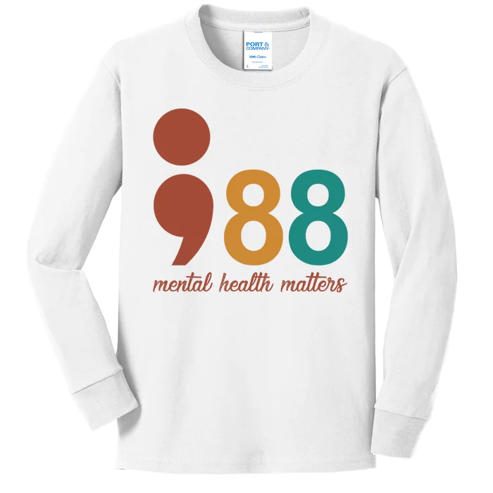 988 Mental Health Matters Retro Kids Long Sleeve Shirt