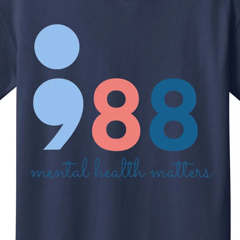 988 Mental Health Matters Suicide Prevention Awareness Kids T-Shirt