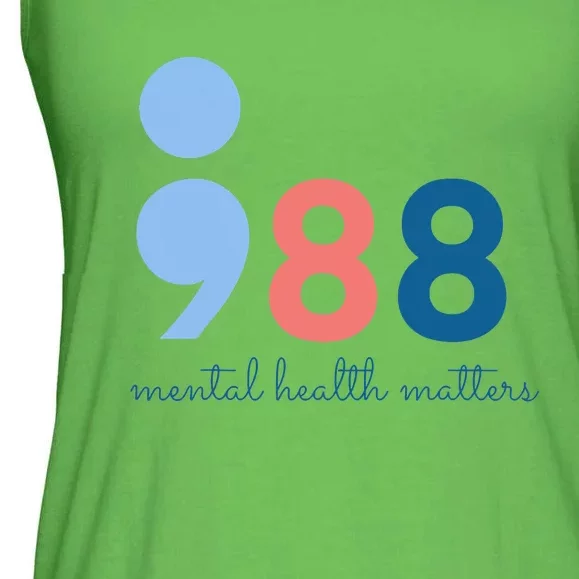 988 Mental Health Matters Suicide Prevention Awareness Ladies Essential Flowy Tank