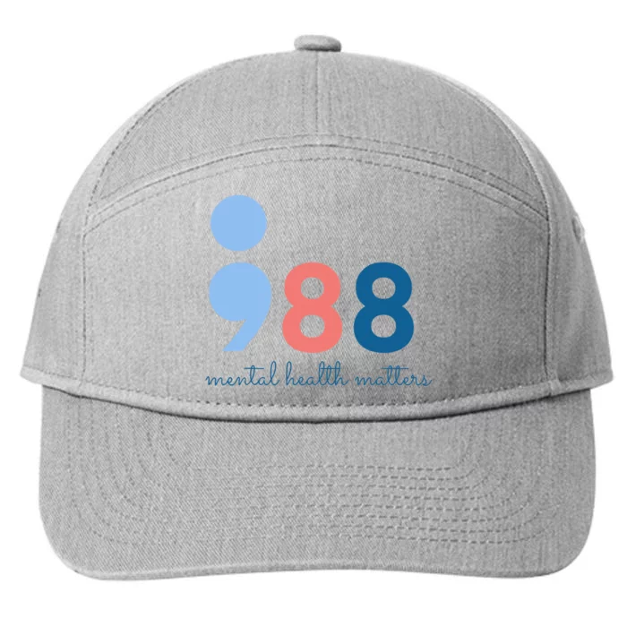 988 Mental Health Matters Suicide Prevention Awareness 7-Panel Snapback Hat