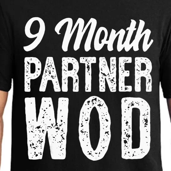 9 Month Partner WOD Workout Running Pregnancy Announcement Pajama Set