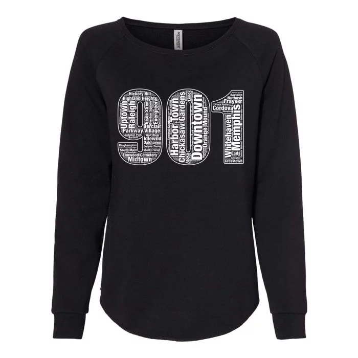 901 Memphis Typography Word Art Womens California Wash Sweatshirt