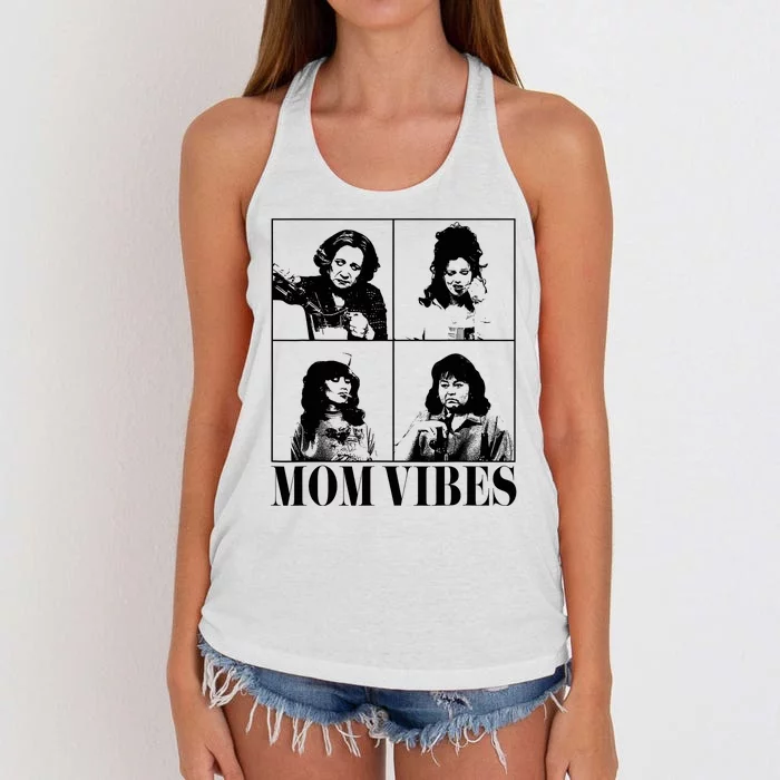 90’S Mom Vibes Vintage Funny Cool Mom Trendy MotherS Day Women's Knotted Racerback Tank