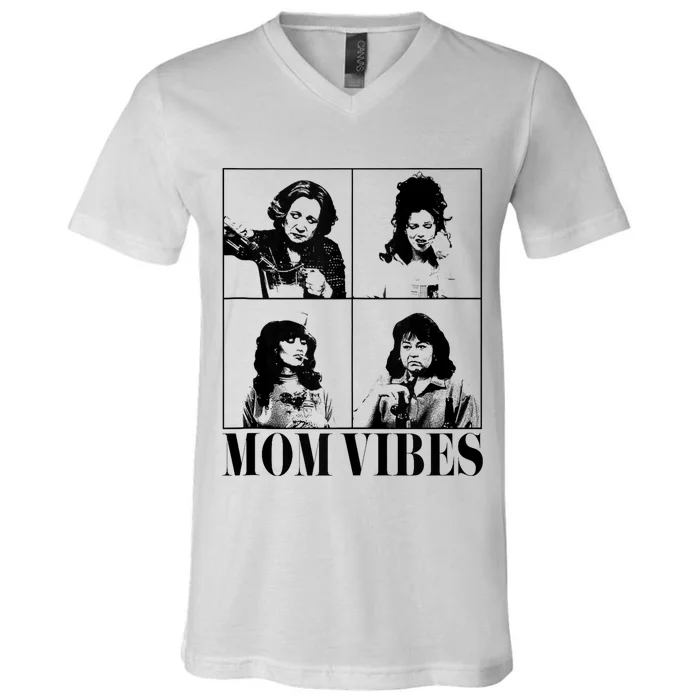 90’S Mom Vibes Vintage Funny Cool Mom Trendy MotherS Day V-Neck T-Shirt