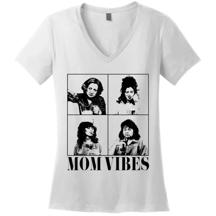 90’S Mom Vibes Vintage Funny Cool Mom Trendy Mothers Day Women's V-Neck T-Shirt