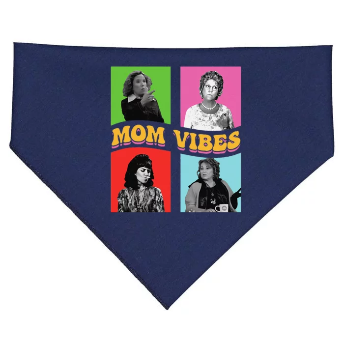 90’S Mom Vibes Vintage Retro Funny New Mom Life Mother Day USA-Made Doggie Bandana