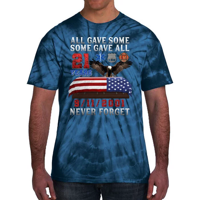 911 Never Forget 21st Anniversary Firefighters Outfits Tie-Dye T-Shirt