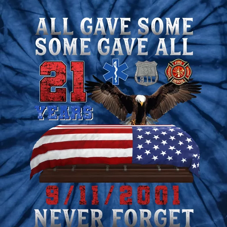 911 Never Forget 21st Anniversary Firefighters Outfits Tie-Dye T-Shirt